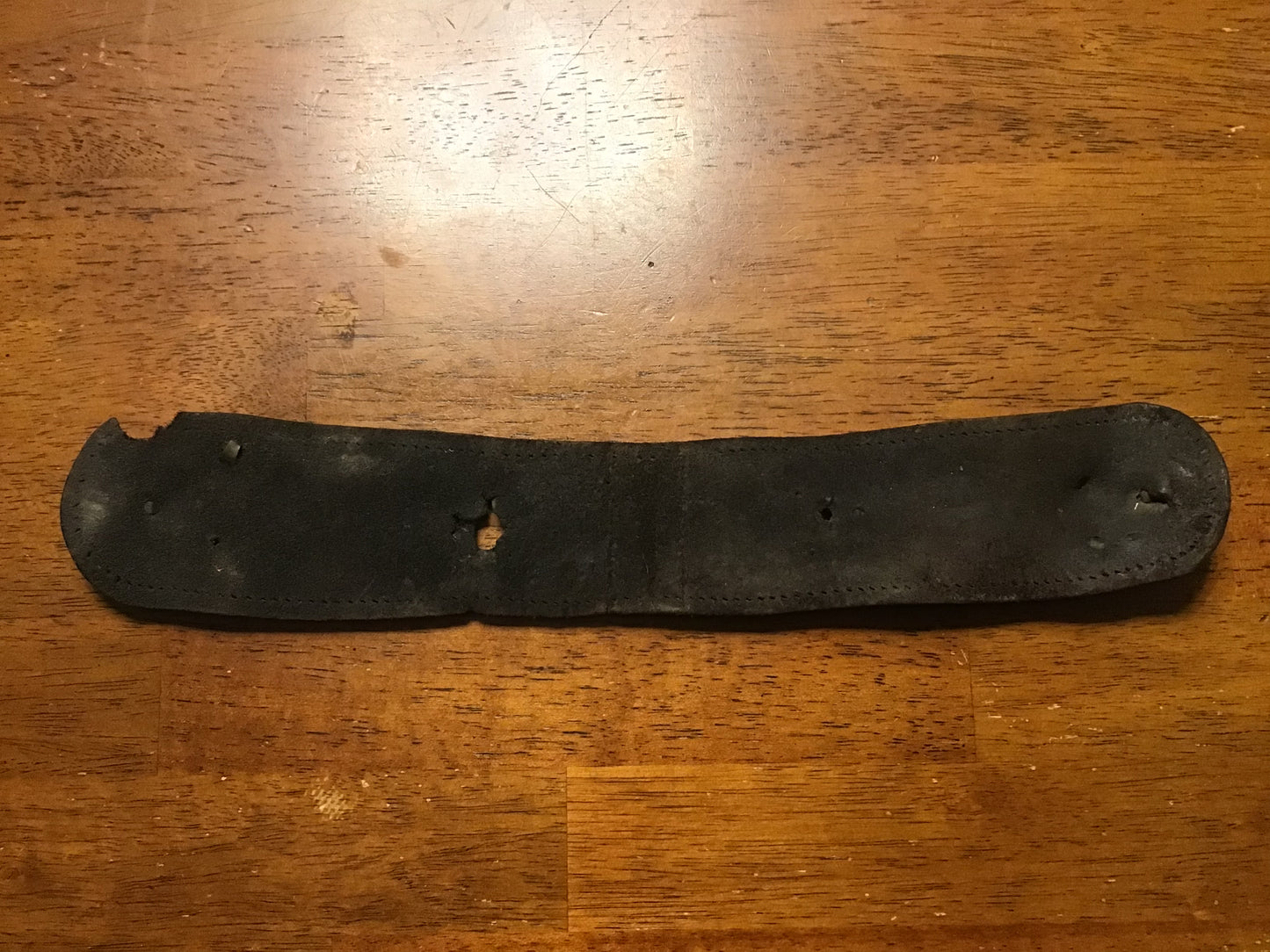 Civil War Leather Belt Keeper w/ Two Brass “US” Buttons