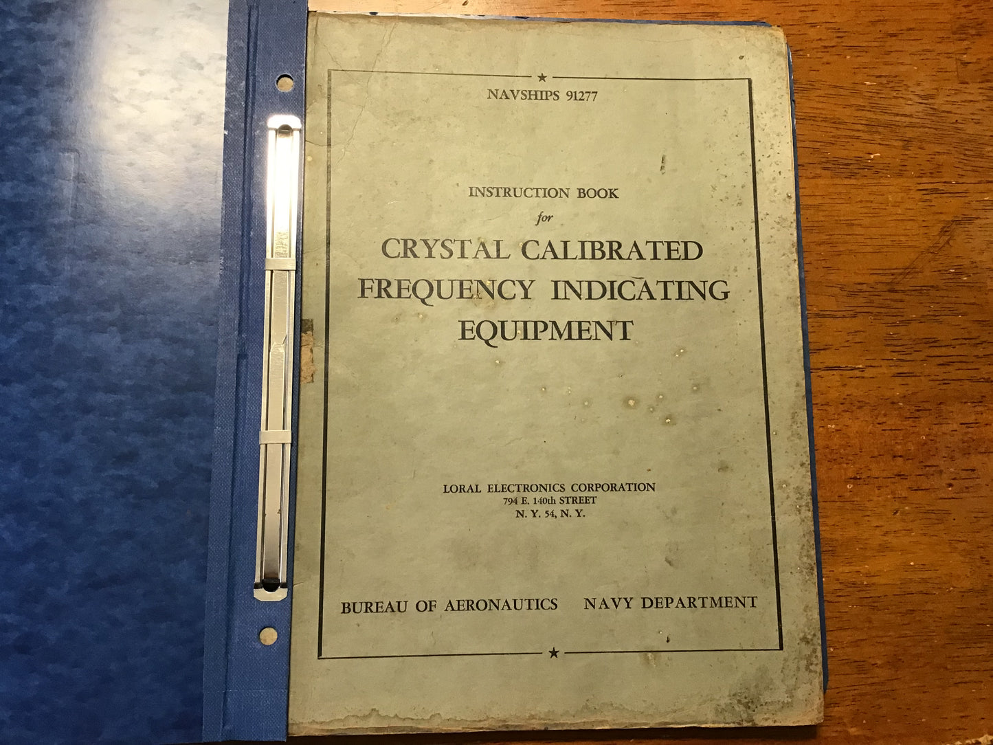 WWII US Navy NAVSHIPS 91277 Crystal Calibrated Frequency Indicating Equipment Manual LM-18 Bureau of Aeronautics