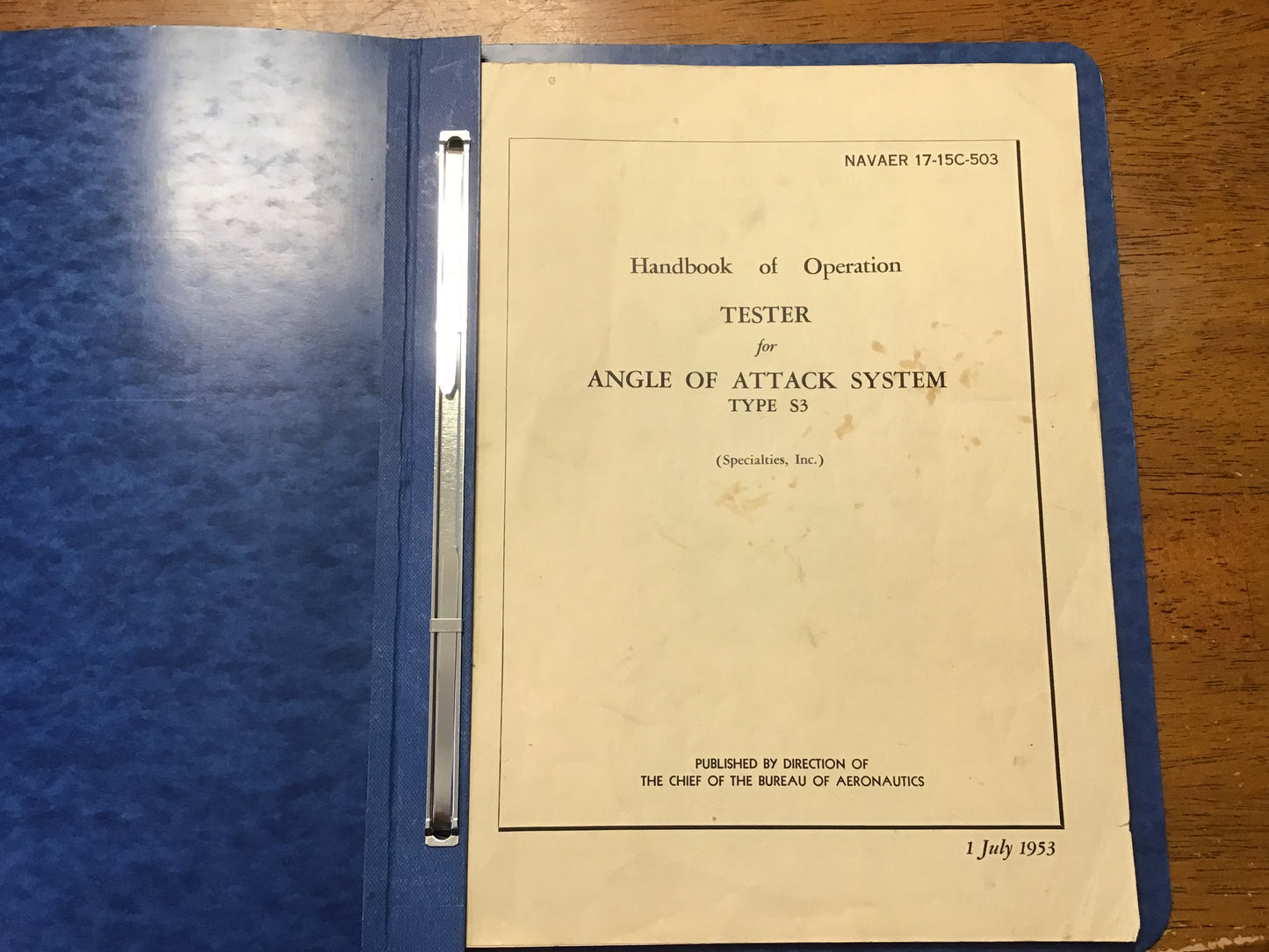 Original 1953 U.S. Navy Bureau of Aeronautics technical manual.