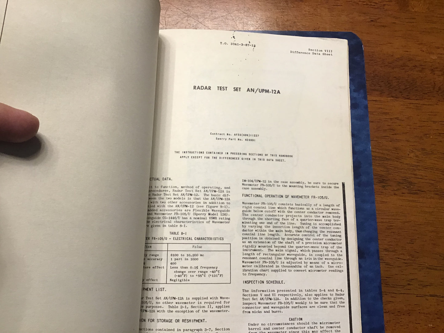 Vintage 1956 AN/UPM-12 AN/UPM-12A Radar Test Set Technical Manual Air Force T.O.