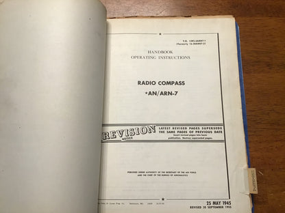 WWII USAAF Radio Compass AN/ARN-7 Technical Manual Binder B-24 Aviation 1944-1955