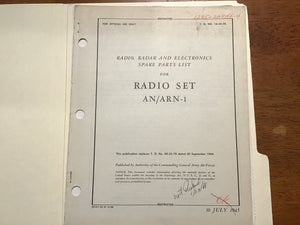 WWII AN/ARN-1 Aircraft Radio Altimeter Manual & Parts List RCA Navy USAAF 1945