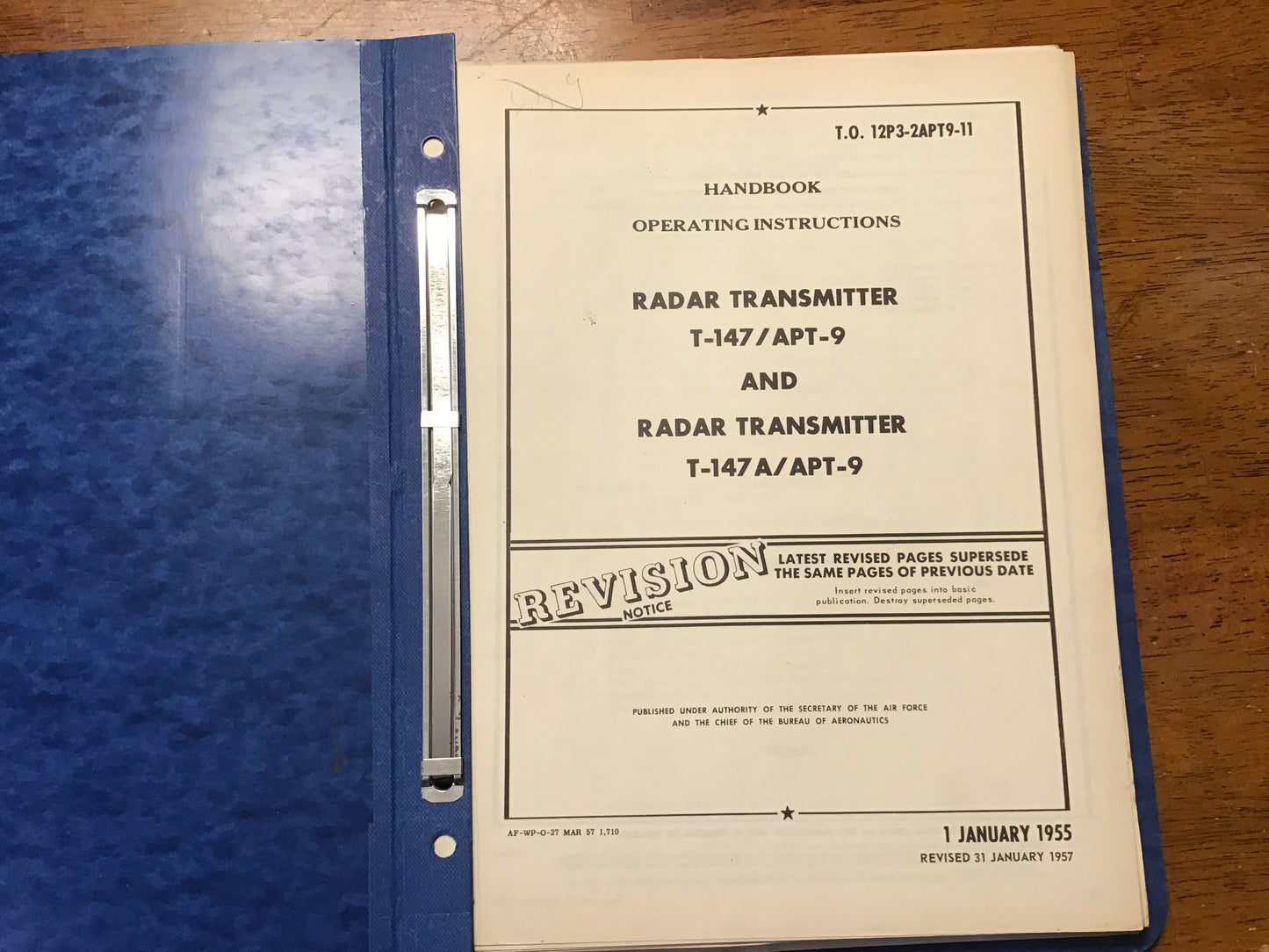 Vintage 1953-1957 USAF AN/APT-9 Radar Transmitter Technical Order Manual Lot