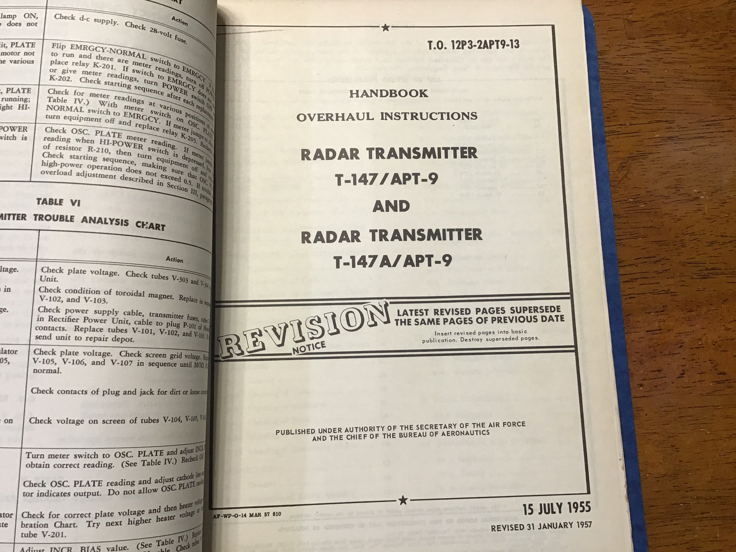 Vintage 1953-1957 USAF AN/APT-9 Radar Transmitter Technical Order Manual Lot