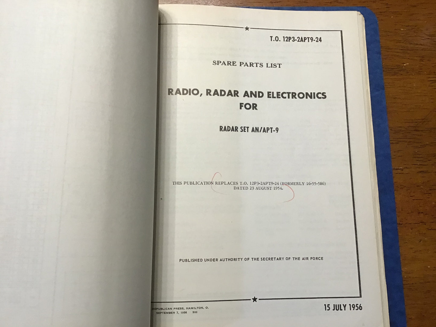 Vintage 1953-1957 USAF AN/APT-9 Radar Transmitter Technical Order Manual Lot