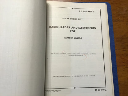 Vintage 1953-1957 USAF AN/APT-9 Radar Transmitter Technical Order Manual Lot