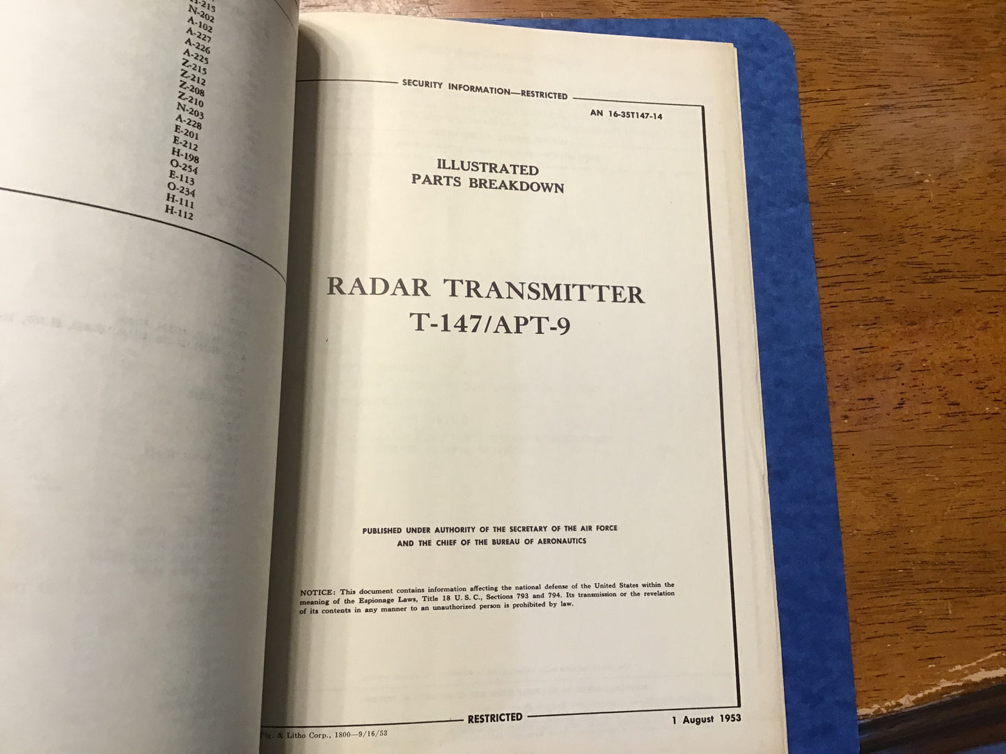 Vintage 1953-1957 USAF AN/APT-9 Radar Transmitter Technical Order Manual Lot
