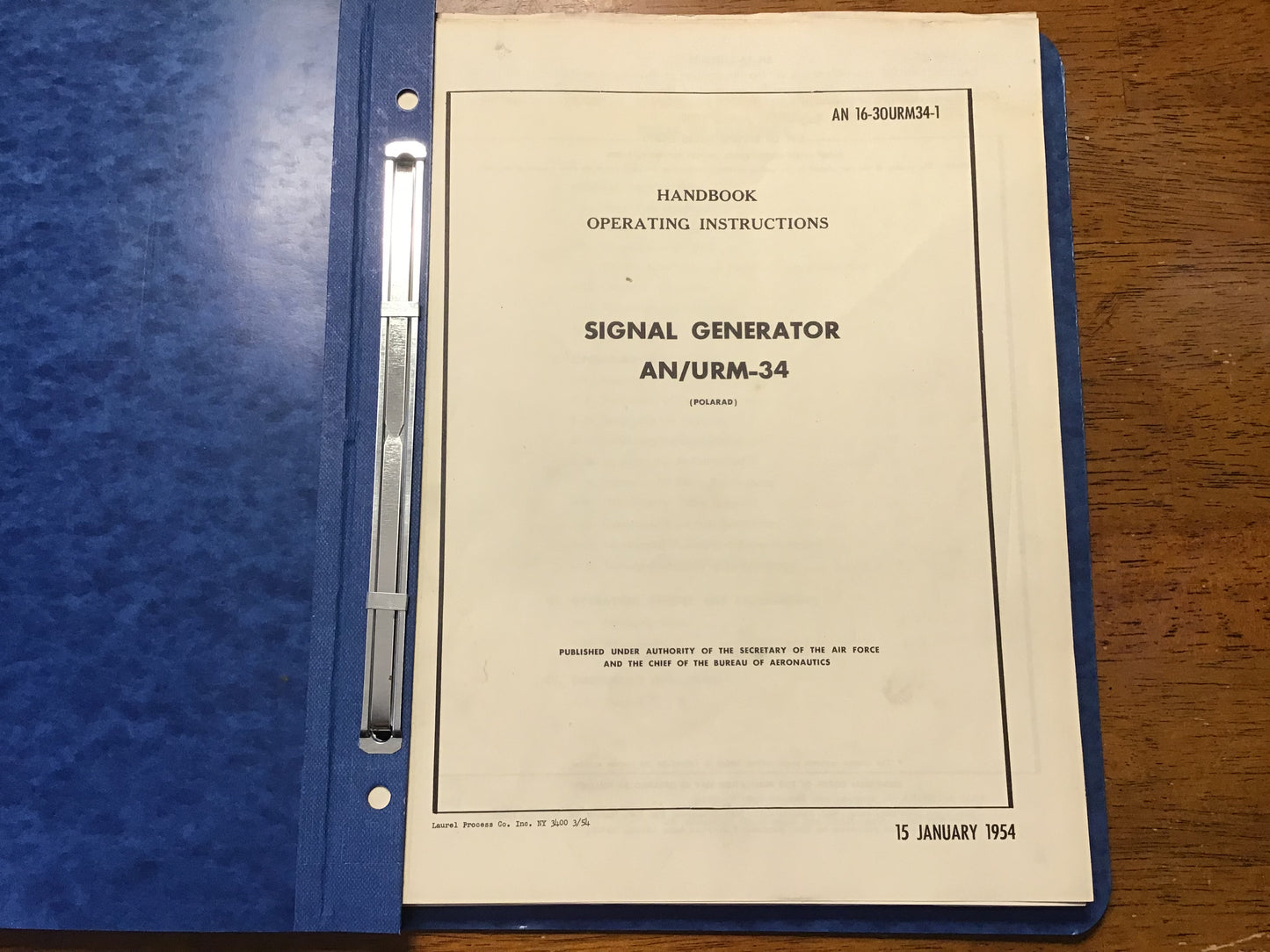 Vintage 1954-55 AN/URM-34 Signal Generator Polarad Military Technical Manual Set T.O. 33A1-8-15