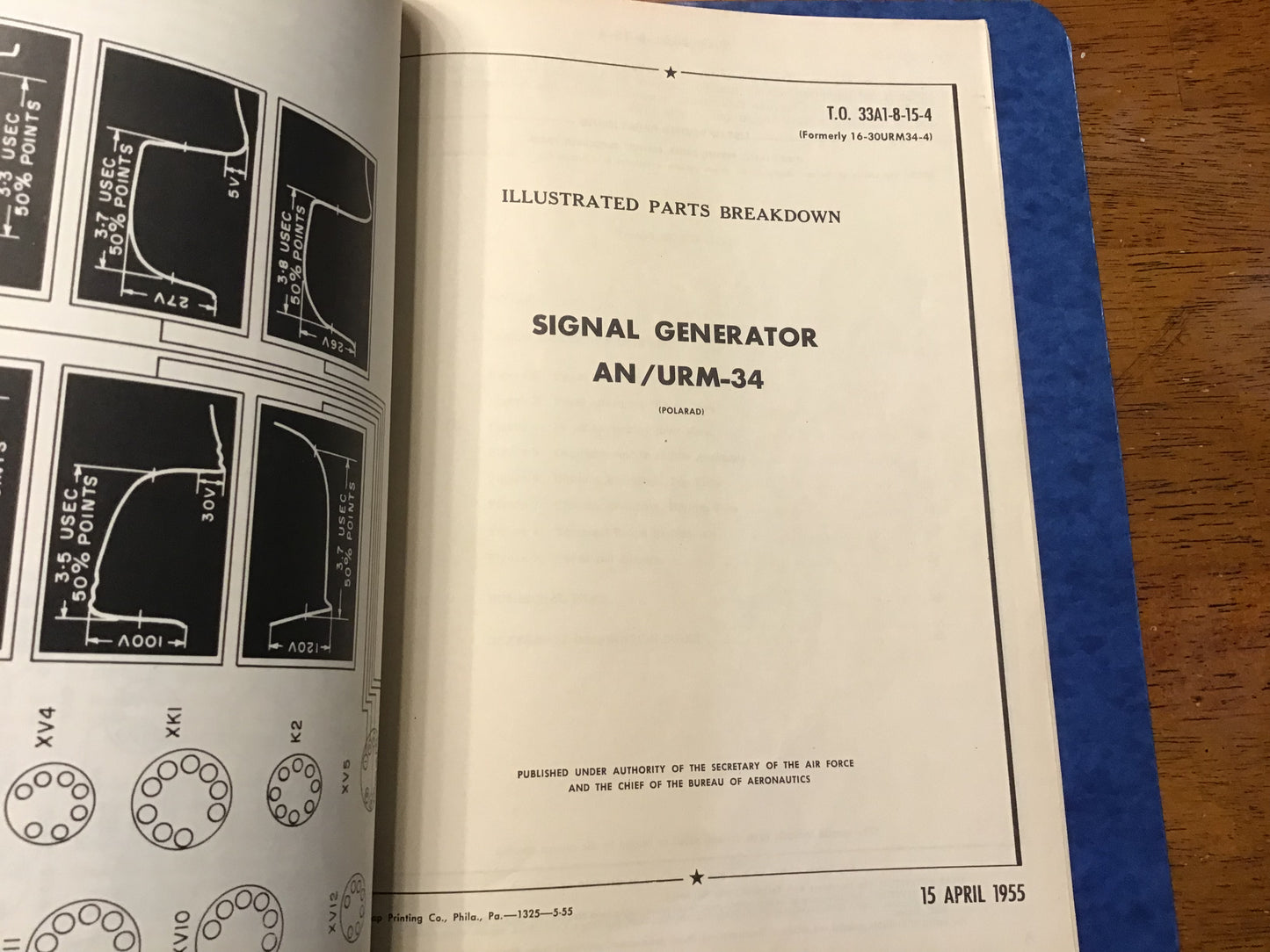 Vintage 1954-55 AN/URM-34 Signal Generator Polarad Military Technical Manual Set T.O. 33A1-8-15