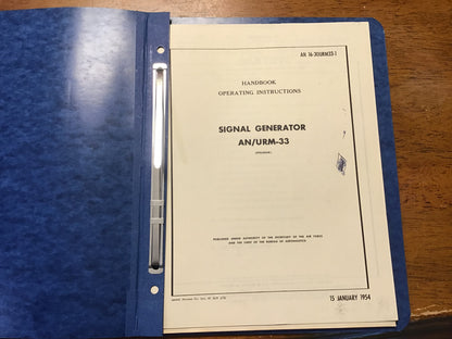 Vintage 1954 AN/URM-33 Signal Generator Polarad Military Technical Manual Set USAF