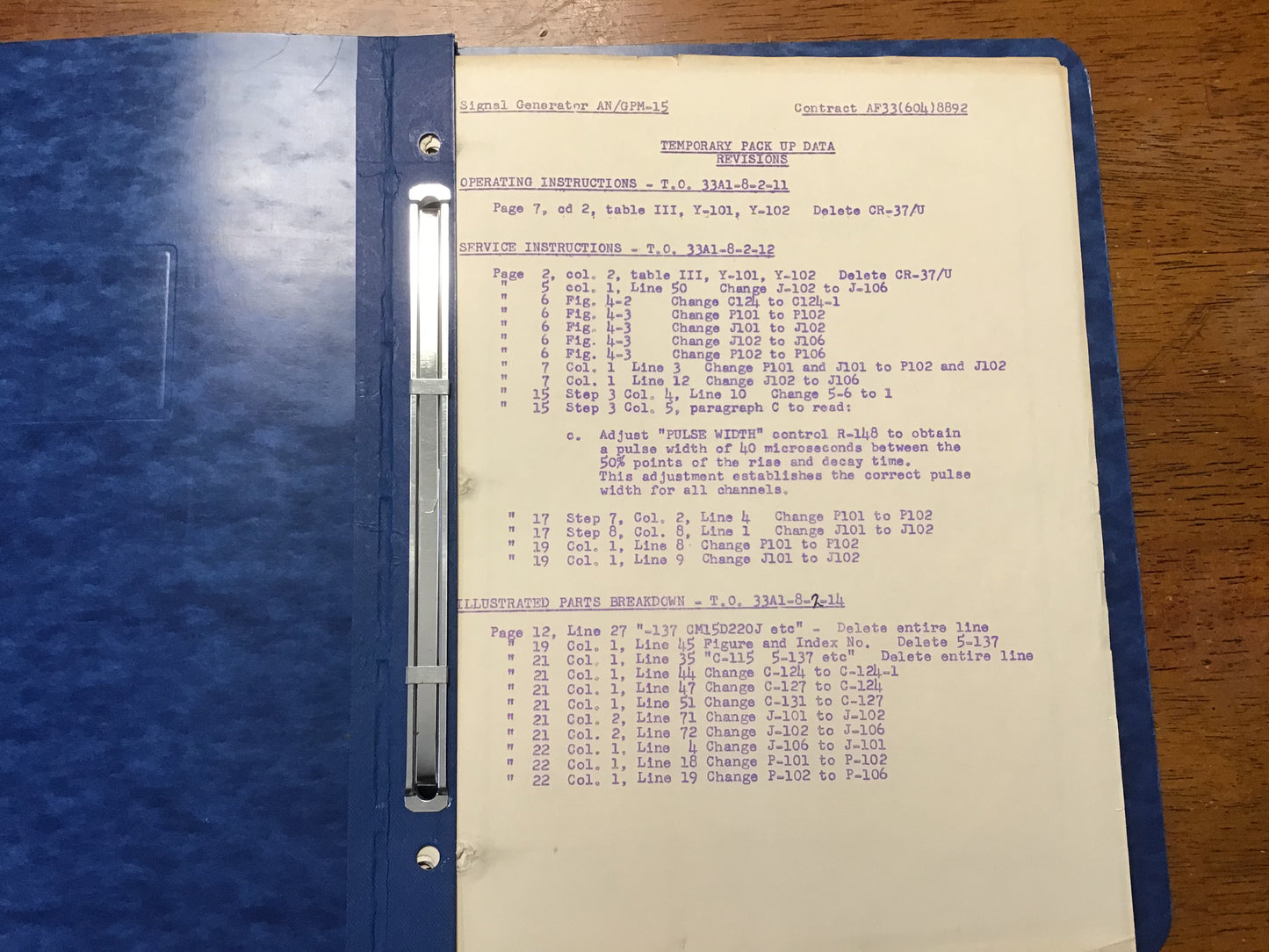 Vintage 1955 AN/GPM-15 Signal Generator USAF Technical Manuals Set T.O. 33A1