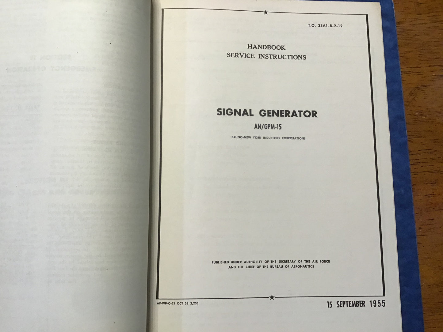 Vintage 1955 AN/GPM-15 Signal Generator USAF Technical Manuals Set T.O. 33A1