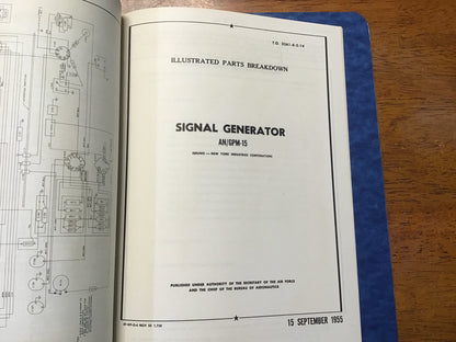 Vintage 1955 AN/GPM-15 Signal Generator USAF Technical Manuals Set T.O. 33A1