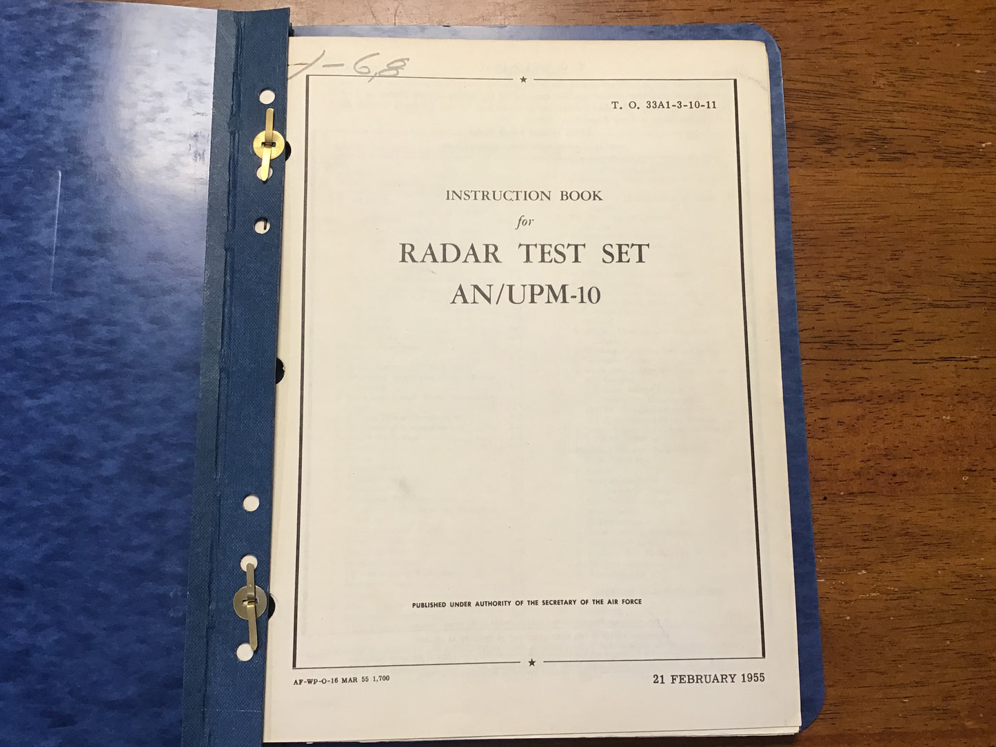 Vintage 1955 USAF AN/UPM-10 Radar Test Set Instruction Book & Parts List Manual