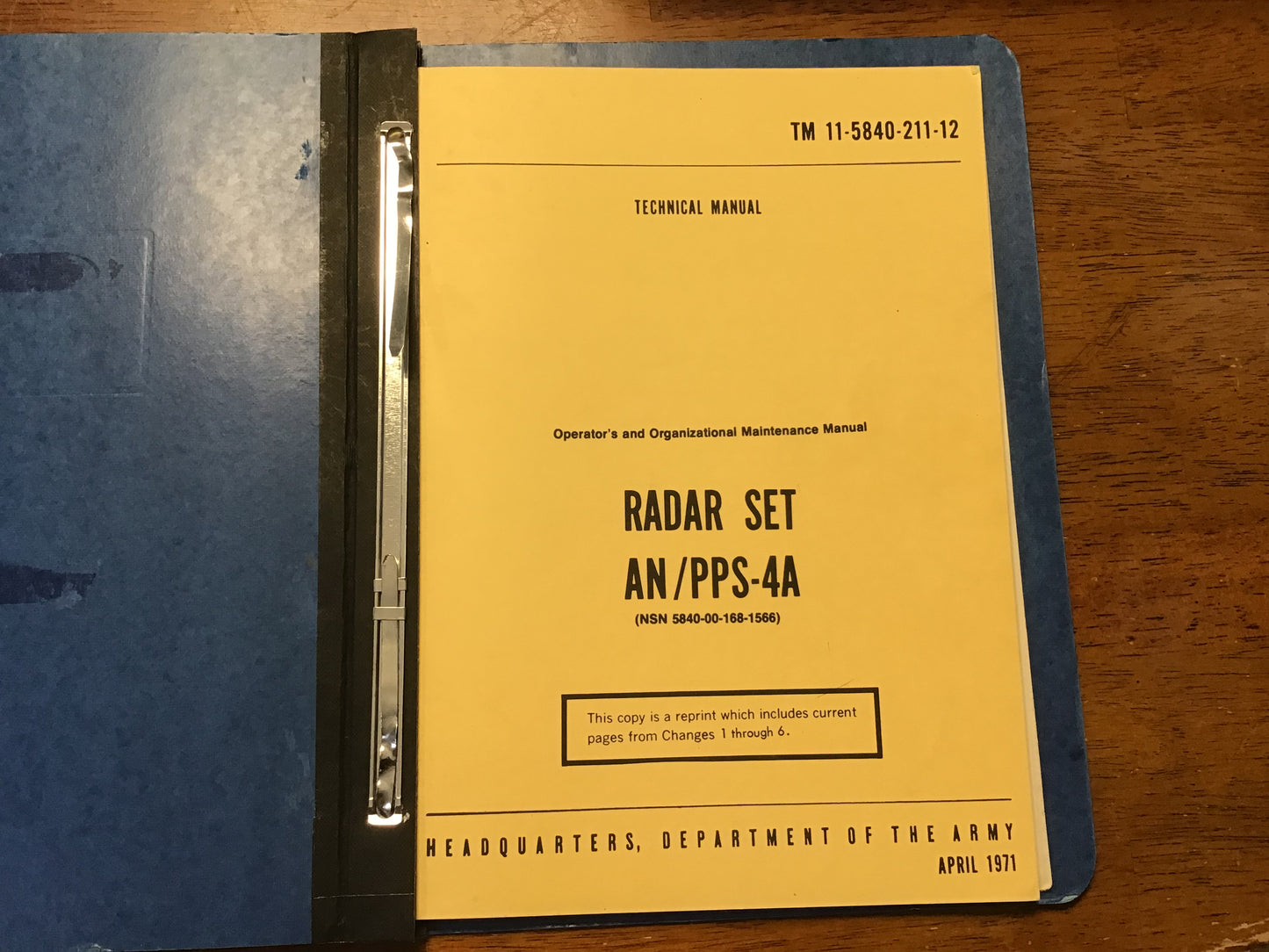 AN/PPS-4A Radar Set Technical Manual TM 11-5840-211-12 & -20P Army 1971/1976