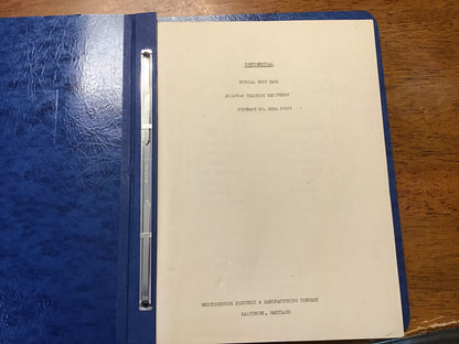 Vintage AN/APS-6 Radar Training Equipment Test Data Manual Westinghouse Confidential WWII Era