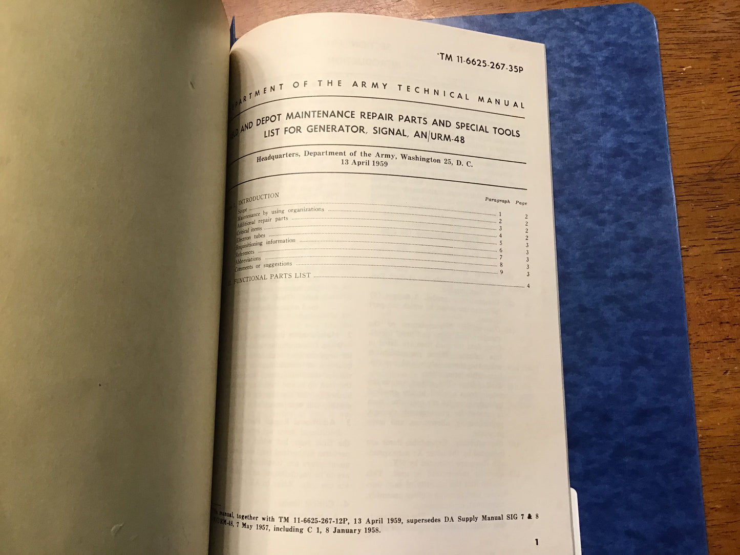 Vintage AN/URM-48 Signal Generator Manual Set TM 11-1257 Army Air Force Tech Manuals