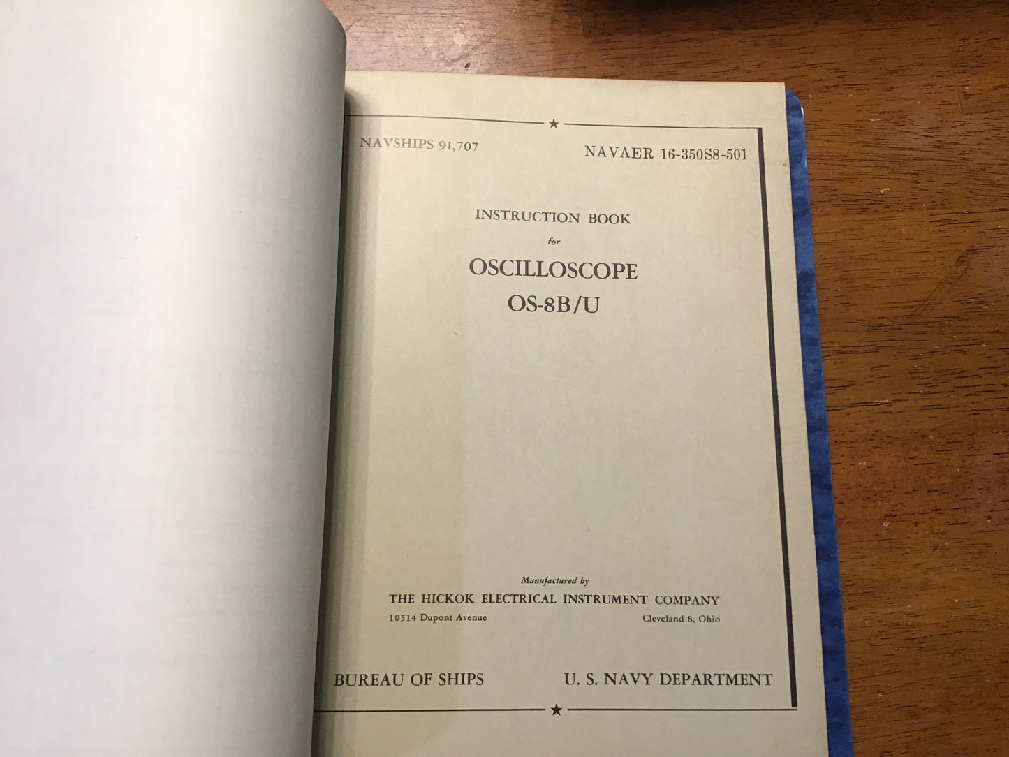 Vintage U.S. Navy Oscilloscope OS-8/U & OS-8B/U NAVSHIPS Technical Manuals Hickok