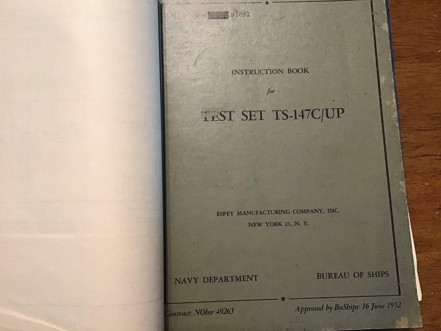 Vintage TS-147/UP Test Set Technical Manual Binder WWII Korean War Navy Air Force NAVSHIPS