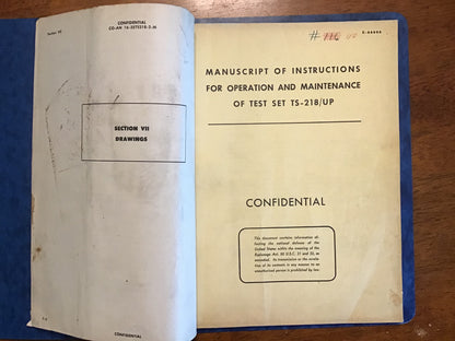 WWII USAAF Echo Box TS-218/UP Maintenance Manual AN 16-35TS218-2-M Confidential 1945