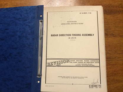 WWII AN/APA-17 & AN/APA-17A Radar Direction Finding Manual Binder 1944-1953 USAF Navy