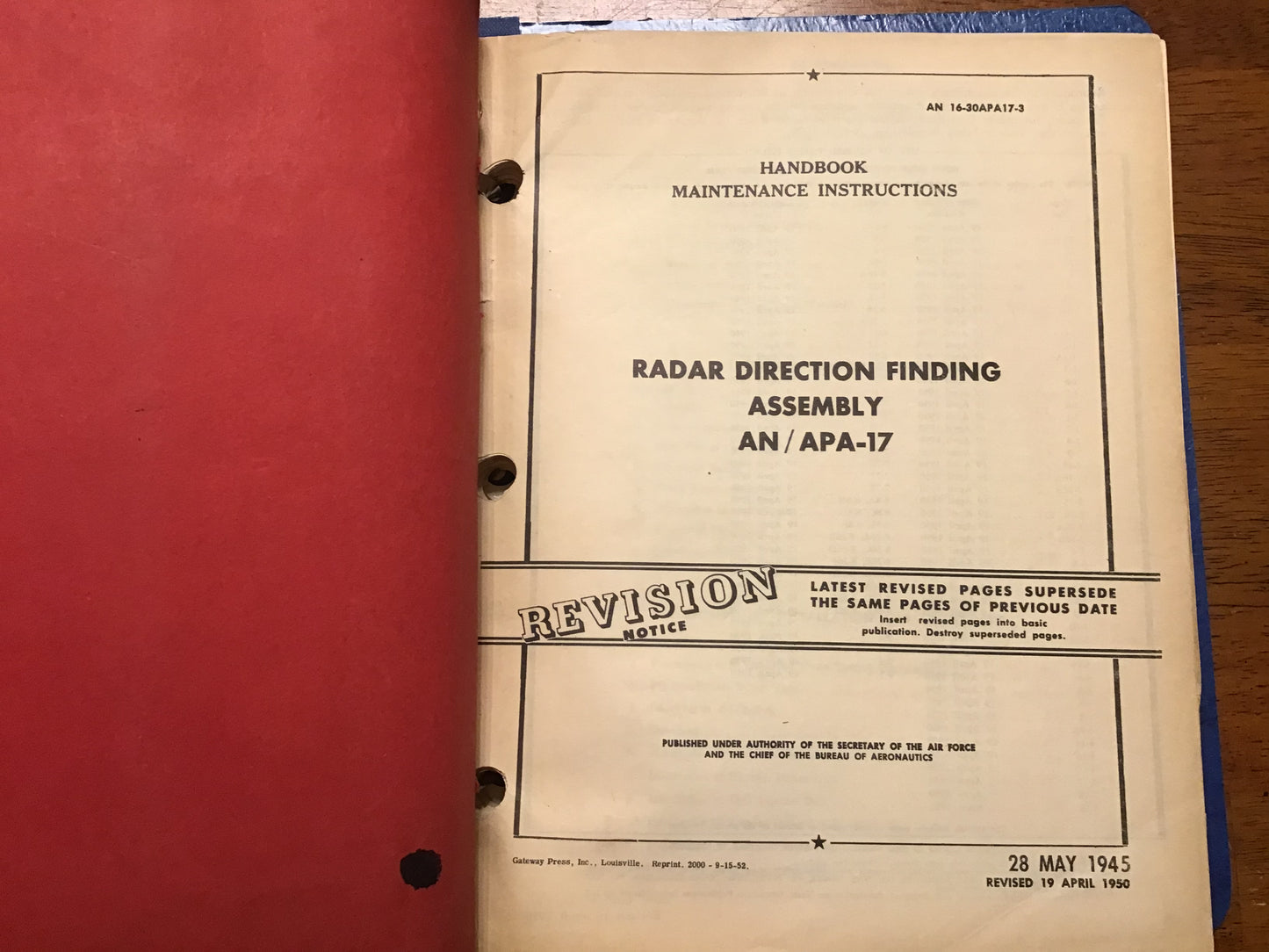 WWII AN/APA-17 & AN/APA-17A Radar Direction Finding Manual Binder 1944-1953 USAF Navy