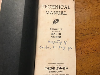 Vintage Sylvania Technical Manual Set-Tested Radio Tubes Pocket Reference Tube Data Guide