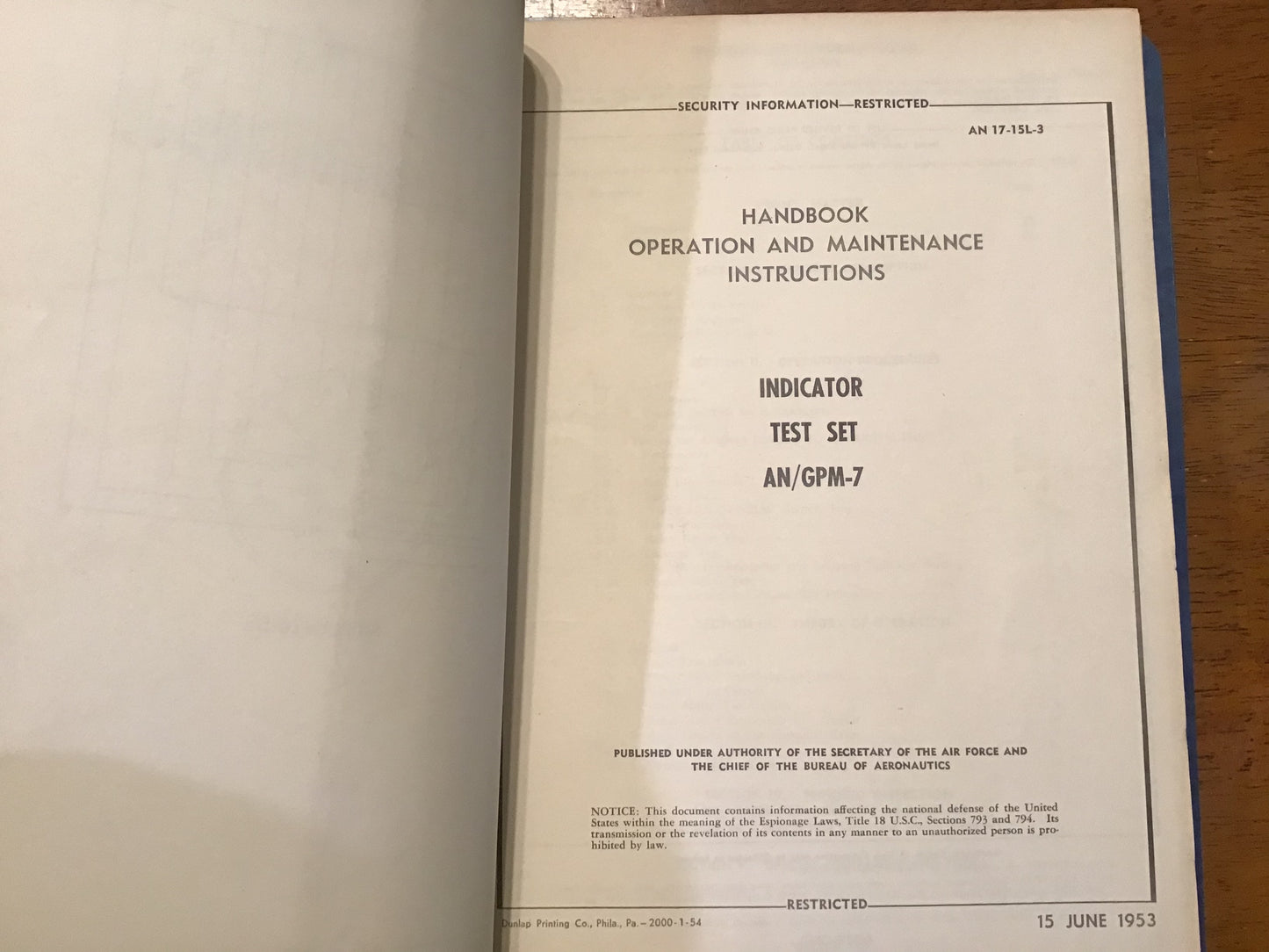1953 AN/GPM-5 AN/GPM-7 AN/GPM-9 AN/GPM-10 AN/GPM-11 AN/GPM-13 AN/GSM-2 Manual