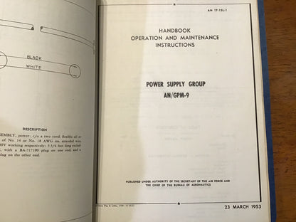 1953 AN/GPM-5 AN/GPM-7 AN/GPM-9 AN/GPM-10 AN/GPM-11 AN/GPM-13 AN/GSM-2 Manual