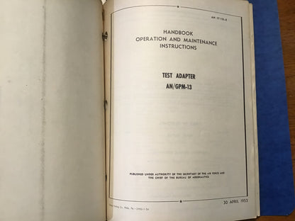 1953 AN/GPM-5 AN/GPM-7 AN/GPM-9 AN/GPM-10 AN/GPM-11 AN/GPM-13 AN/GSM-2 Manual