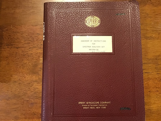 1956 Sperry AN/UPM-28 Spectrum Analyzer Set Handbook Manual Radar Test Equipment WWII Cold War