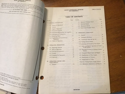 1953 AN/APS-20B Radar Set Operation Handbook AN 16-30APS20-31 Restricted USAF Navy Manual