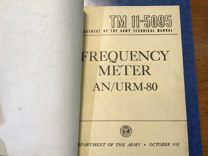 1955 TM 11-5095 Frequency Meter AN/URM-80 Army Technical Manual w/ 1966 Change Pages