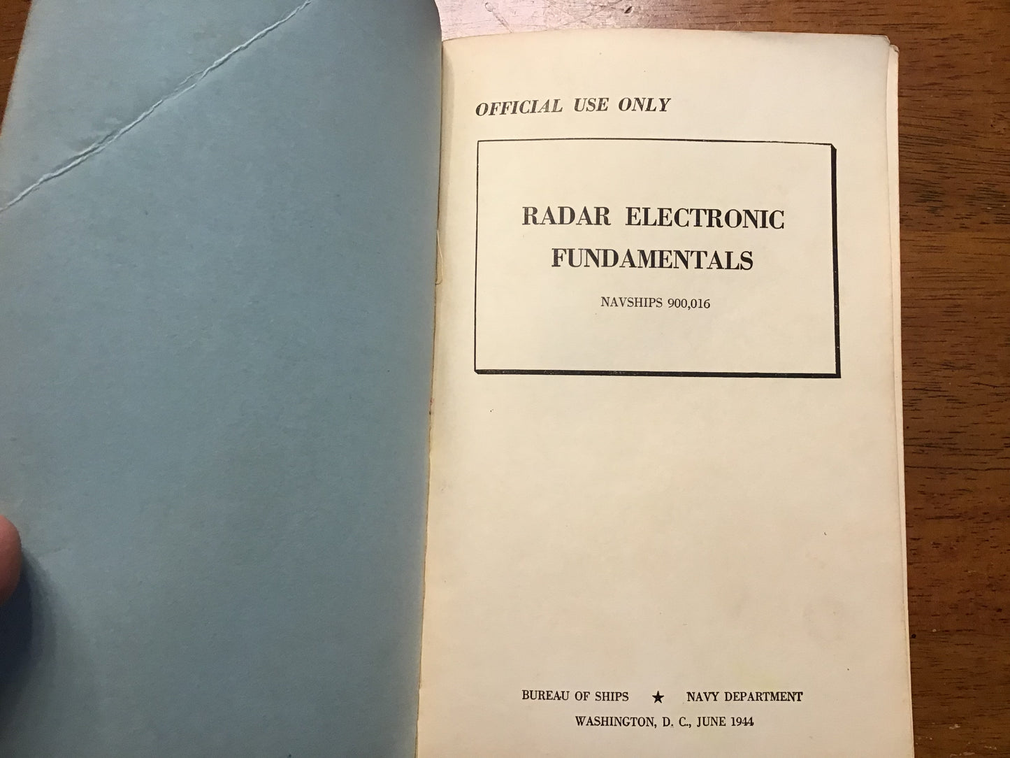 1944 NAVSHIPS 900,016 Radar Electronic Fundamentals WWII U.S. Navy Bureau of Ships Manual