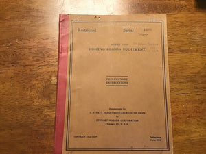 WWII US Navy Model YG-1 Homing Beacon Equipment Preliminary Manual Stewart-Warner Rare