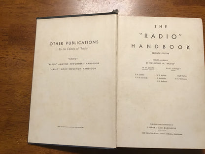 Radio Handbook 7th Edition Vintage Amateur Ham Radio Reference Book Editors & Engineers