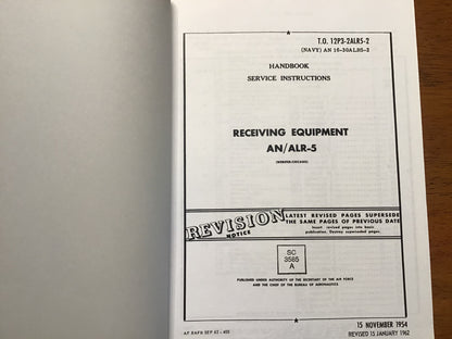 1954 AN/ALR-5 Receiving Equipment Service Manual T.O. 12P3-2ALR5-2 USAF US Navy