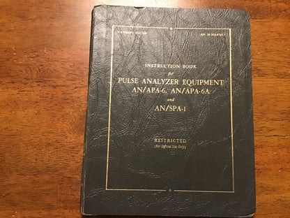 1945 AN/APA-6 AN/APA-6A AN/SPA-1 Pulse Analyzer Equipment Manual NAVSHIPS 900-768