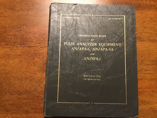 1945 AN/APA-6 AN/APA-6A AN/SPA-1 Pulse Analyzer Equipment Manual NAVSHIPS 900-768