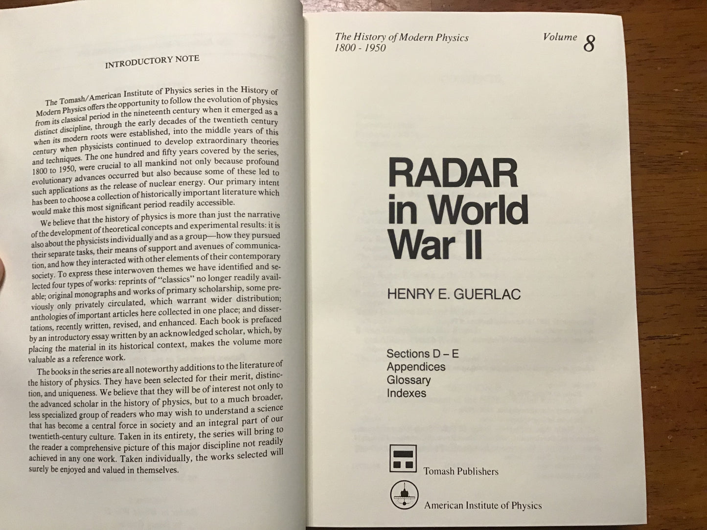 Radar in World War II Vol. 8 Henry E. Guerlac AIP Tomash Publishers HC Physics History