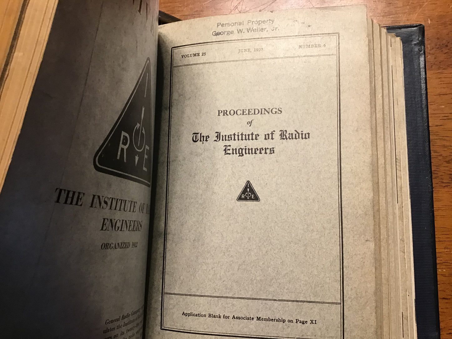 1937 Proceedings of the Institute of Radio Engineers IRE Bound Volume 25 Jan–Dec Radio Engineering