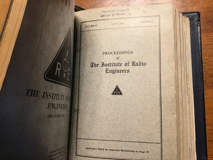 1937 Proceedings of the Institute of Radio Engineers IRE Bound Volume 25 Jan–Dec Radio Engineering