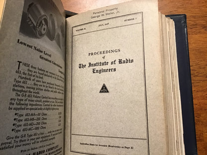 1937 Proceedings of the Institute of Radio Engineers IRE Bound Volume 25 Jan–Dec Radio Engineering