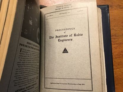 1937 Proceedings of the Institute of Radio Engineers IRE Bound Volume 25 Jan–Dec Radio Engineering