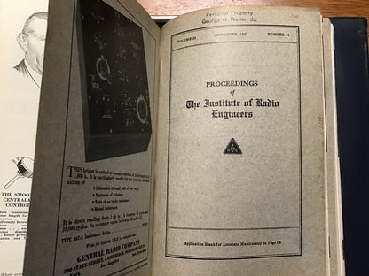1937 Proceedings of the Institute of Radio Engineers IRE Bound Volume 25 Jan–Dec Radio Engineering