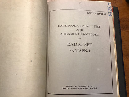 WWII USAAF AN/APN-4 Radio Set Manual Binder AAF Publications Confidential Restricted 1943-45