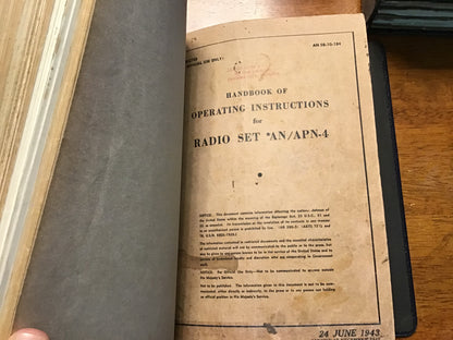 WWII USAAF AN/APN-4 Radio Set Manual Binder AAF Publications Confidential Restricted 1943-45