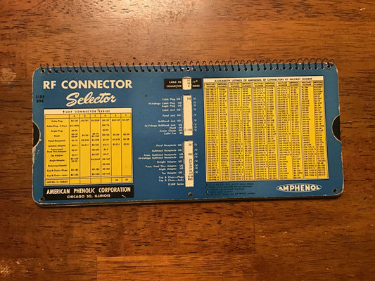 Vintage Collins Space Systems Calculator + Amphenol RF Connector Cable Selector Slide Charts Lot