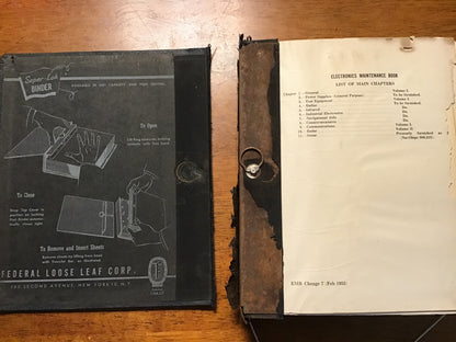 Vintage U.S. Navy Electronics Maintenance Book EMB Binder NavShips Change 7 Feb 1955 Restricted