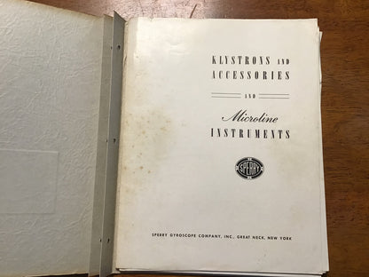 Vintage Sperry Gyroscope Klystrons & Microline Instruments Catalog Binder Radar Microwave 2K25